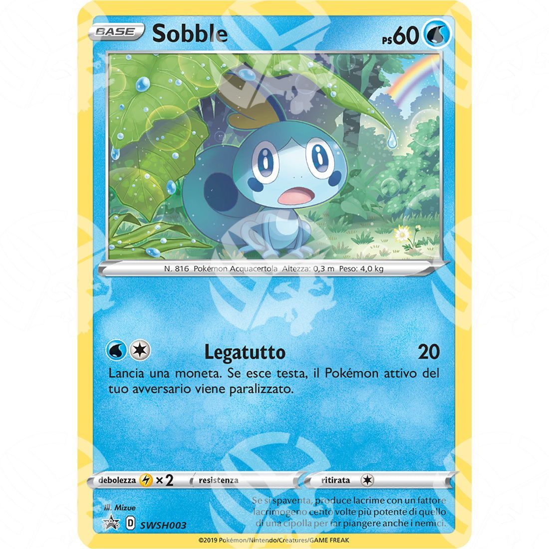 Black Star Promos - SWSH - Sobble - Non Holo Promo 003 - Warcard - Black Star Promos - SWSH - Sobble - Non Holo Promo 003 i prezzi più bassi sul mercato, solo da www.warcardshop.com! Carte singole, box, buste e mazzi.