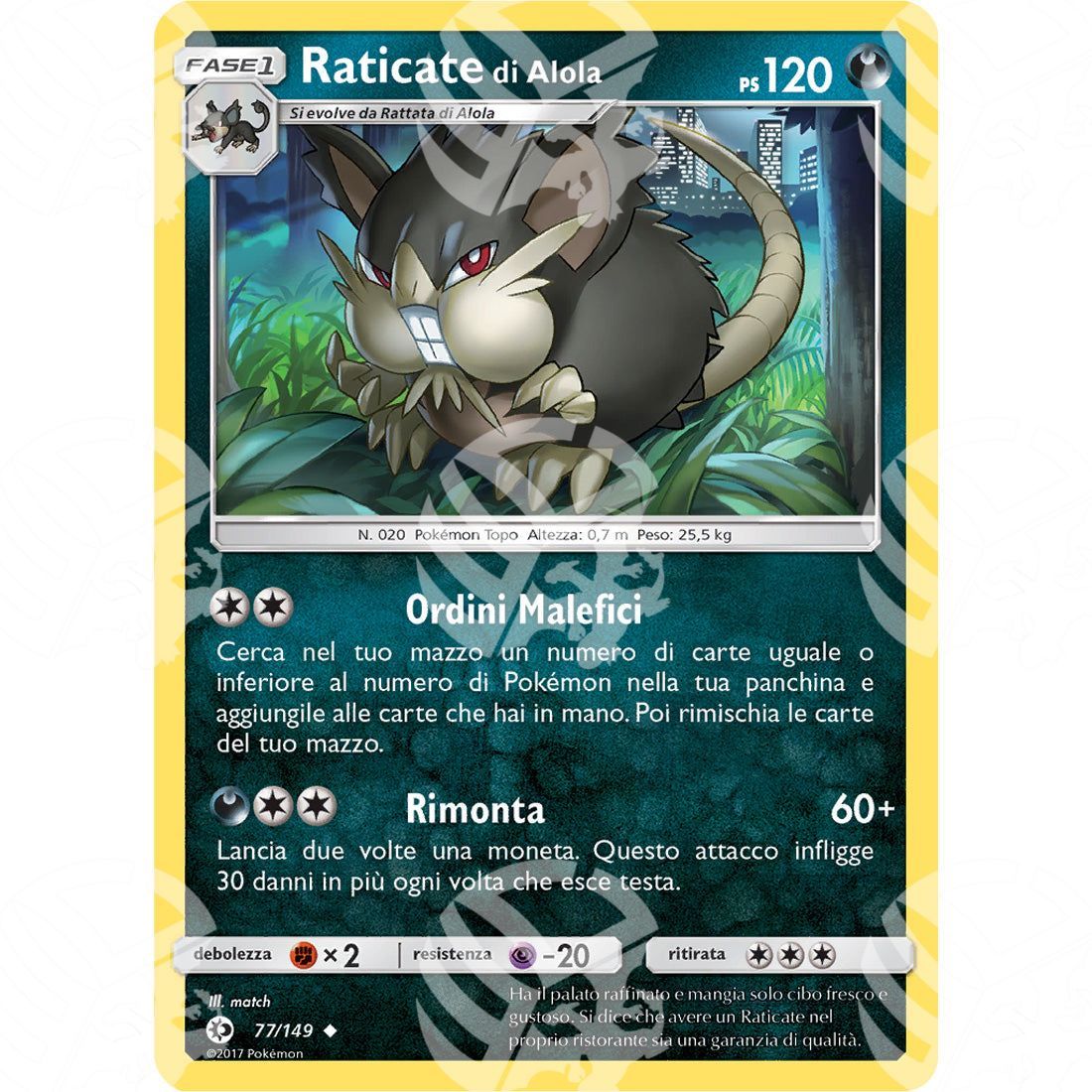 Sole & Luna - Alolan Raticate - 77/149 - Warcard - Sole & Luna - Alolan Raticate - 77/149 i prezzi più bassi sul mercato, solo da www.warcardshop.com! Carte singole, box, buste e mazzi.