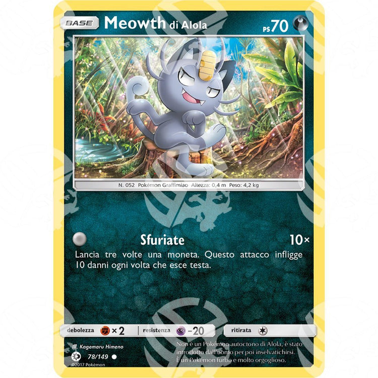 Sole & Luna - Alolan Meowth - 78/149 - Warcard - Sole & Luna - Alolan Meowth - 78/149 i prezzi più bassi sul mercato, solo da www.warcardshop.com! Carte singole, box, buste e mazzi.