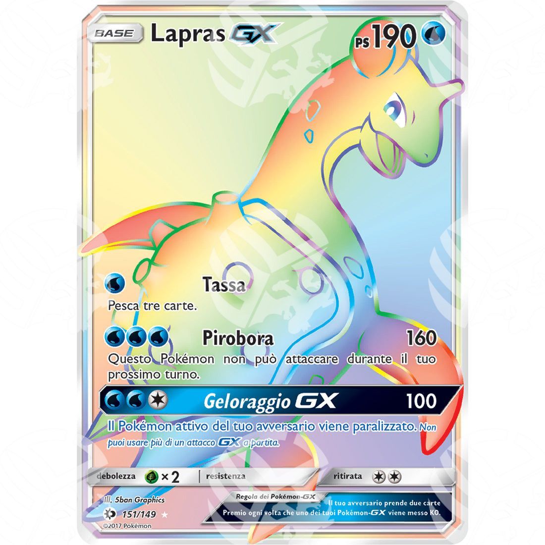 Sole & Luna - Lapras GX - Rainbow Rare 151/149 - Warcard - Sole & Luna - Lapras GX - Rainbow Rare 151/149 i prezzi più bassi sul mercato, solo da www.warcardshop.com! Carte singole, box, buste e mazzi.