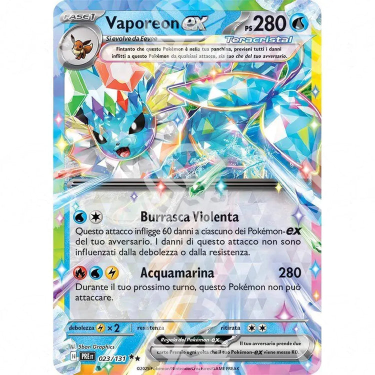 Evoluzioni Prismatiche - Vaporeon ex - Ultra Rare | 023/131 - Warcard