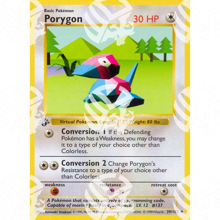 Set Base - Porygon - 39/102 - Warcard - Set Base - Porygon - 39/102 i prezzi più bassi sul mercato, solo da www.warcardshop.com! Carte singole, box, buste e mazzi.