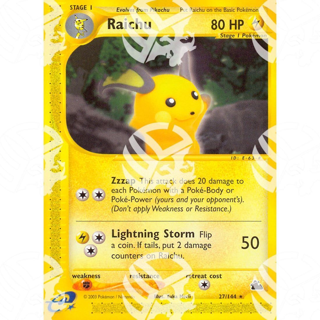 Skyridge - Raichu - 27/144 - Warcard - Skyridge - Raichu - 27/144 i prezzi più bassi sul mercato, solo da www.warcardshop.com! Carte singole, box, buste e mazzi.