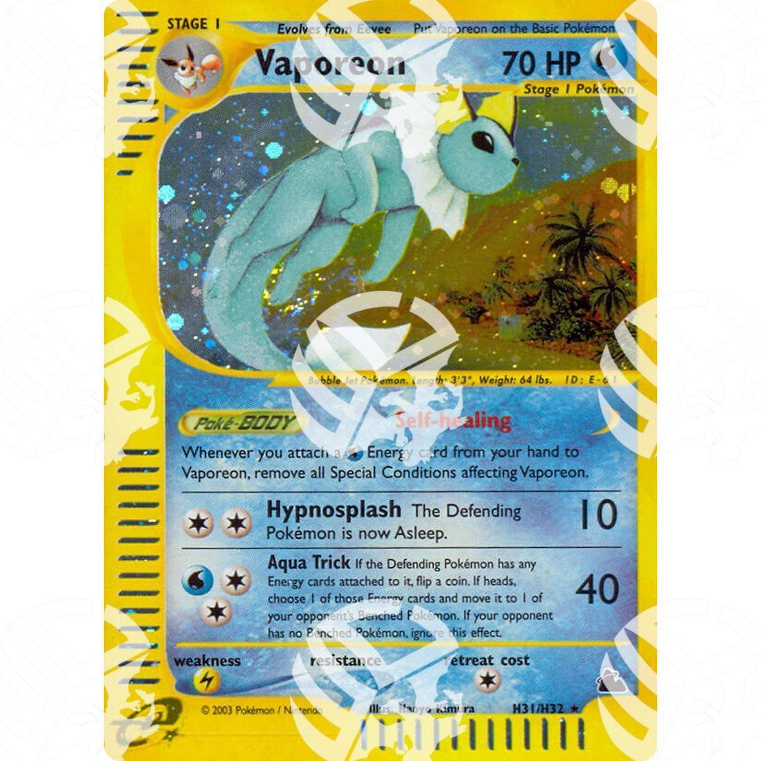 Skyridge - Vaporeon - Holo Rare H31/H32 - Warcard - Skyridge - Vaporeon - Holo Rare H31/H32 i prezzi più bassi sul mercato, solo da www.warcardshop.com! Carte singole, box, buste e mazzi.