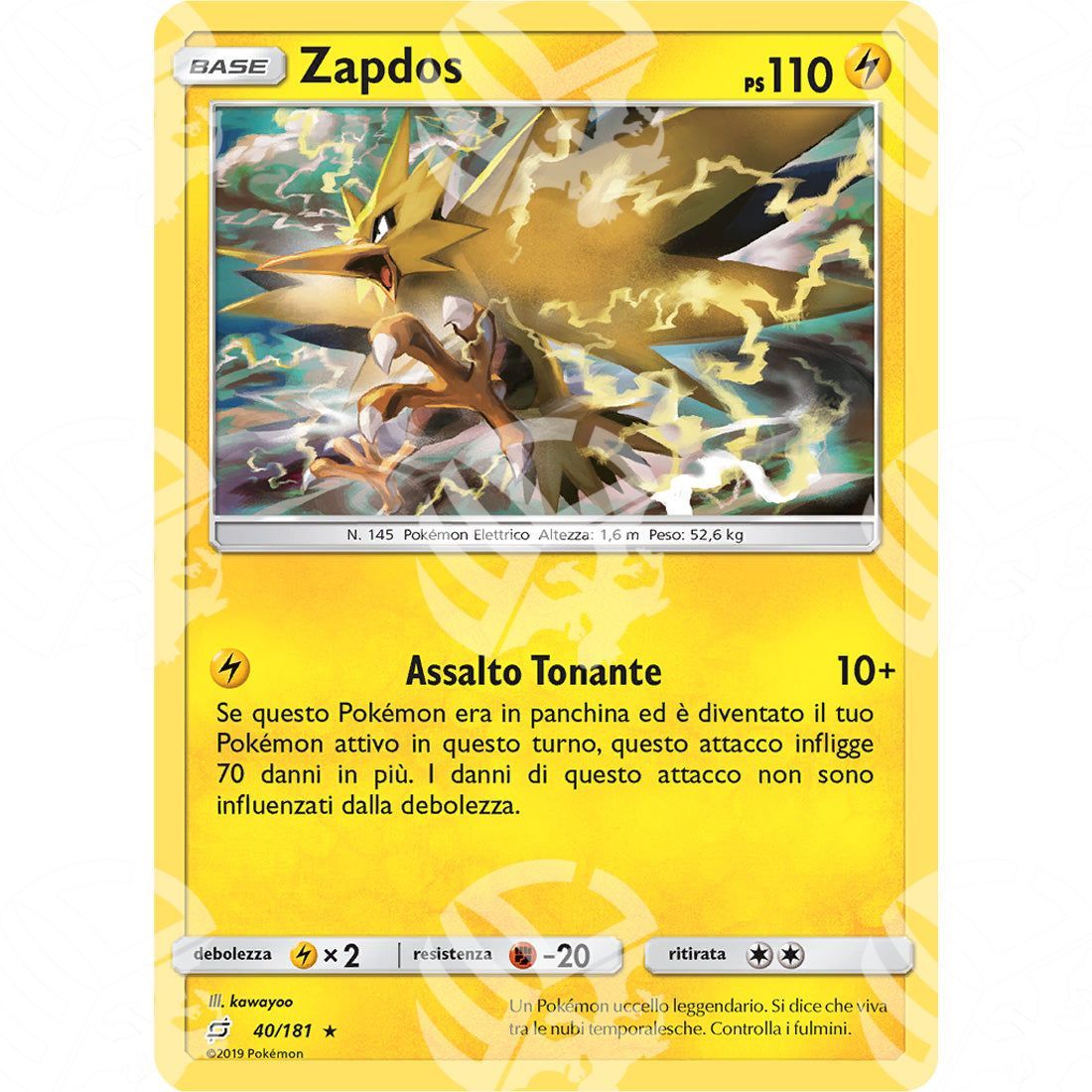 Gioco di Squadra - Zapdos - Holo Rare 40/181 - Warcard - Gioco di Squadra - Zapdos - Holo Rare 40/181 i prezzi più bassi sul mercato, solo da www.warcardshop.com! Carte singole, box, buste e mazzi.