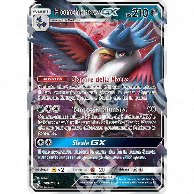 Legami Inossidabili - Honchkrow GX - Holo Rare 109/214 - Warcard - Legami Inossidabili - Honchkrow GX - Holo Rare 109/214 i prezzi più bassi sul mercato, solo da www.warcardshop.com! Carte singole, box, buste e mazzi.