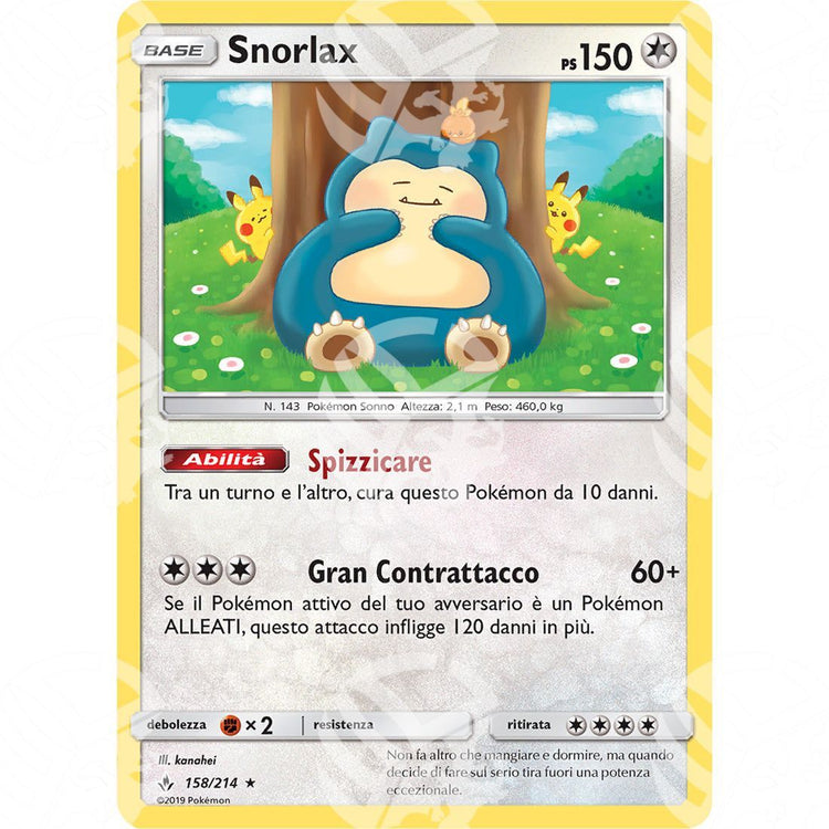 Legami Inossidabili - Snorlax - Holo Rare 158/214 - Warcard - Legami Inossidabili - Snorlax - Holo Rare 158/214 i prezzi più bassi sul mercato, solo da www.warcardshop.com! Carte singole, box, buste e mazzi.