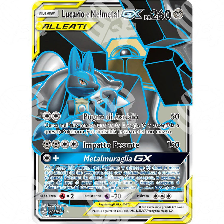 Legami Inossidabili - Lucario & Melmetal GX - Ultra Rare 203/214 - Warcard - Legami Inossidabili - Lucario & Melmetal GX - Ultra Rare 203/214 i prezzi più bassi sul mercato, solo da www.warcardshop.com! Carte singole, box, buste e mazzi.