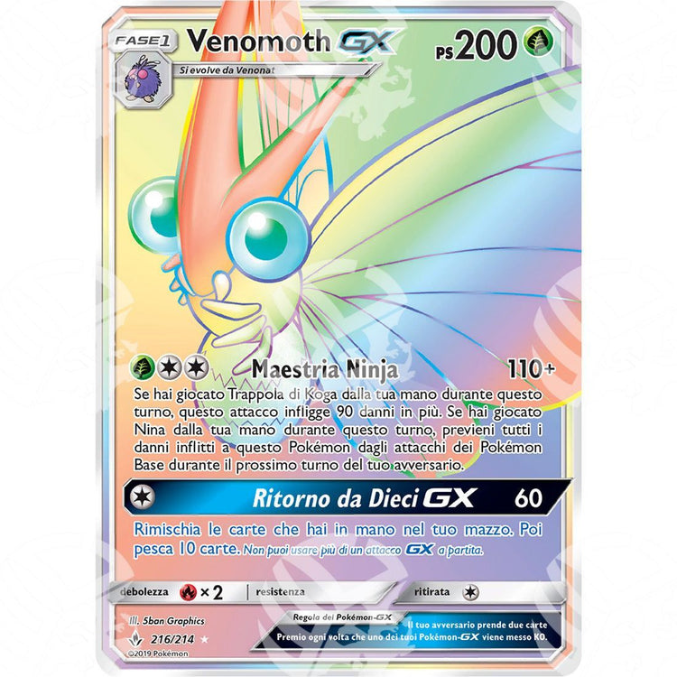 Legami Inossidabili - Venomoth GX - Rainbow Rare 216/214 - Warcard - Legami Inossidabili - Venomoth GX - Rainbow Rare 216/214 i prezzi più bassi sul mercato, solo da www.warcardshop.com! Carte singole, box, buste e mazzi.