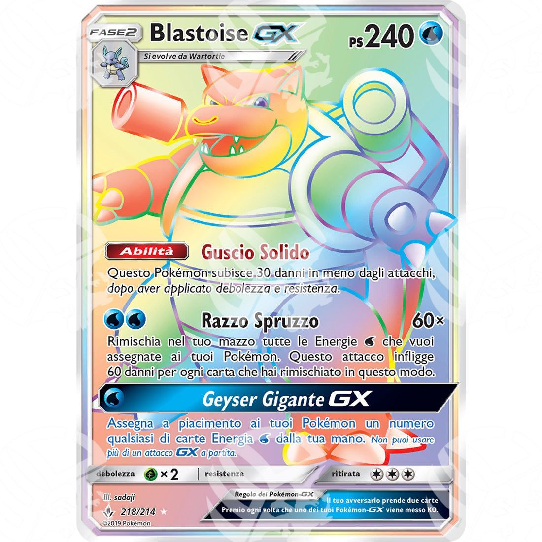 Legami Inossidabili - Blastoise GX - Rainbow Rare 218/214 - Warcard - Legami Inossidabili - Blastoise GX - Rainbow Rare 218/214 i prezzi più bassi sul mercato, solo da www.warcardshop.com! Carte singole, box, buste e mazzi.