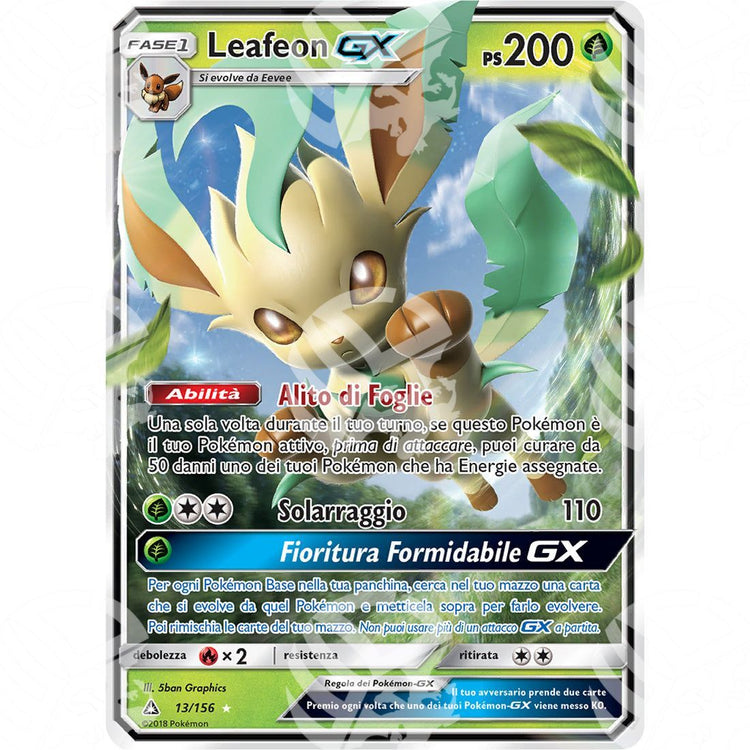 Ultraprisma - Leafeon GX - Holo Rare 13/156 - Warcard - Ultraprisma - Leafeon GX - Holo Rare 13/156 i prezzi più bassi sul mercato, solo da www.warcardshop.com! Carte singole, box, buste e mazzi.