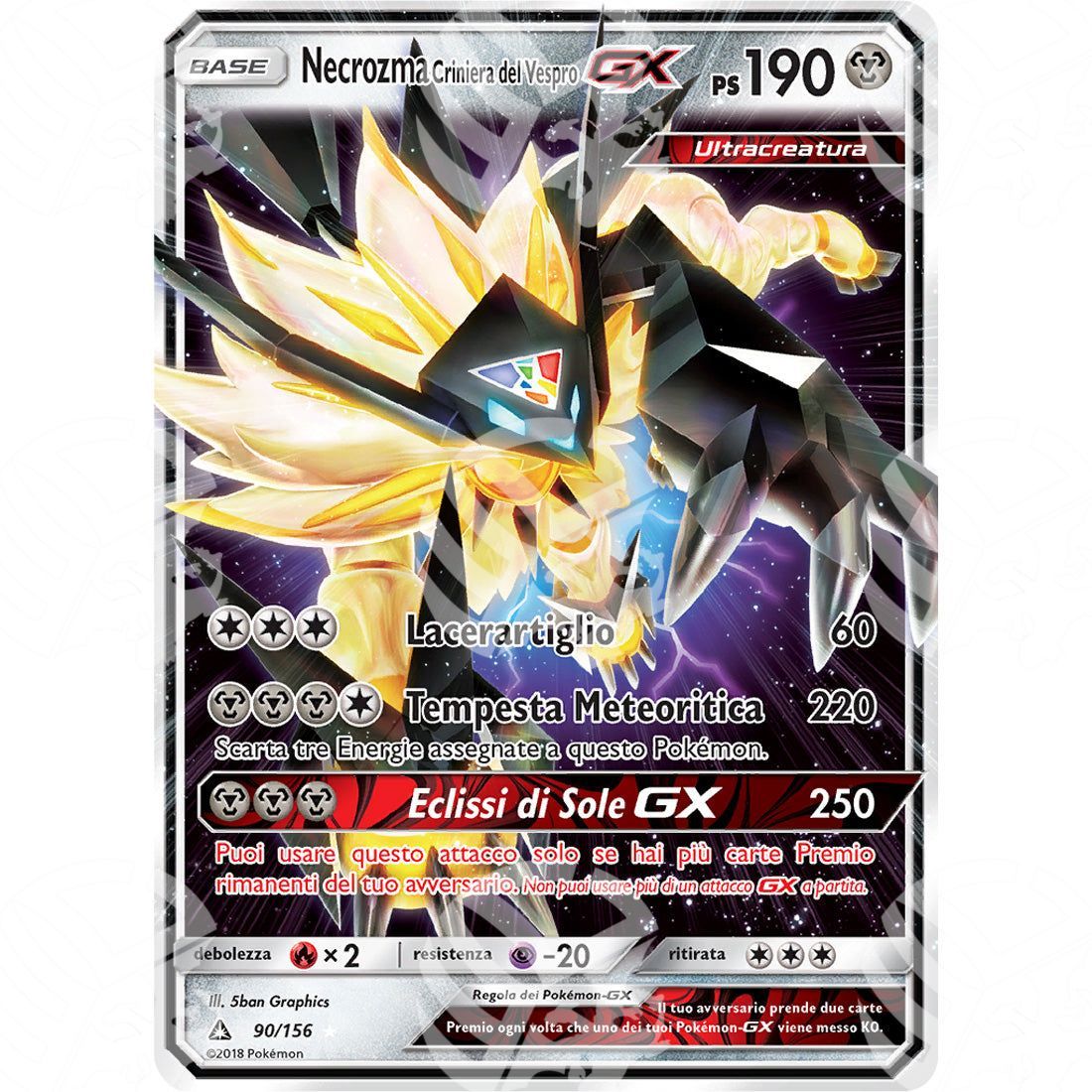 Ultraprisma - Dusk Mane Necrozma GX - Holo Rare 90/156 - Warcard - Ultraprisma - Dusk Mane Necrozma GX - Holo Rare 90/156 i prezzi più bassi sul mercato, solo da www.warcardshop.com! Carte singole, box, buste e mazzi.