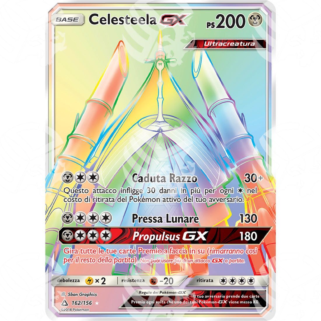 Ultraprisma - Celesteela GX - Secret Rare 162/156 - Warcard - Ultraprisma - Celesteela GX - Secret Rare 162/156 i prezzi più bassi sul mercato, solo da www.warcardshop.com! Carte singole, box, buste e mazzi.