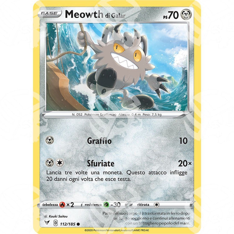 Voltaggio Sfolgorante - Galarian Meowth - 112/185 - Warcard - Voltaggio Sfolgorante - Galarian Meowth - 112/185 i prezzi più bassi sul mercato, solo da www.warcardshop.com! Carte singole, box, buste e mazzi.