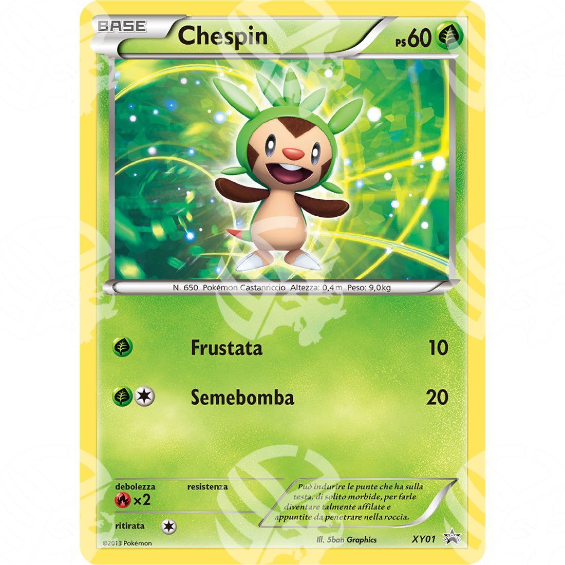 Black Star Promos - XY - Chespin - Holo Promo XY01 - Warcard - Black Star Promos - XY - Chespin - Holo Promo XY01 i prezzi più bassi sul mercato, solo da www.warcardshop.com! Carte singole, box, buste e mazzi.