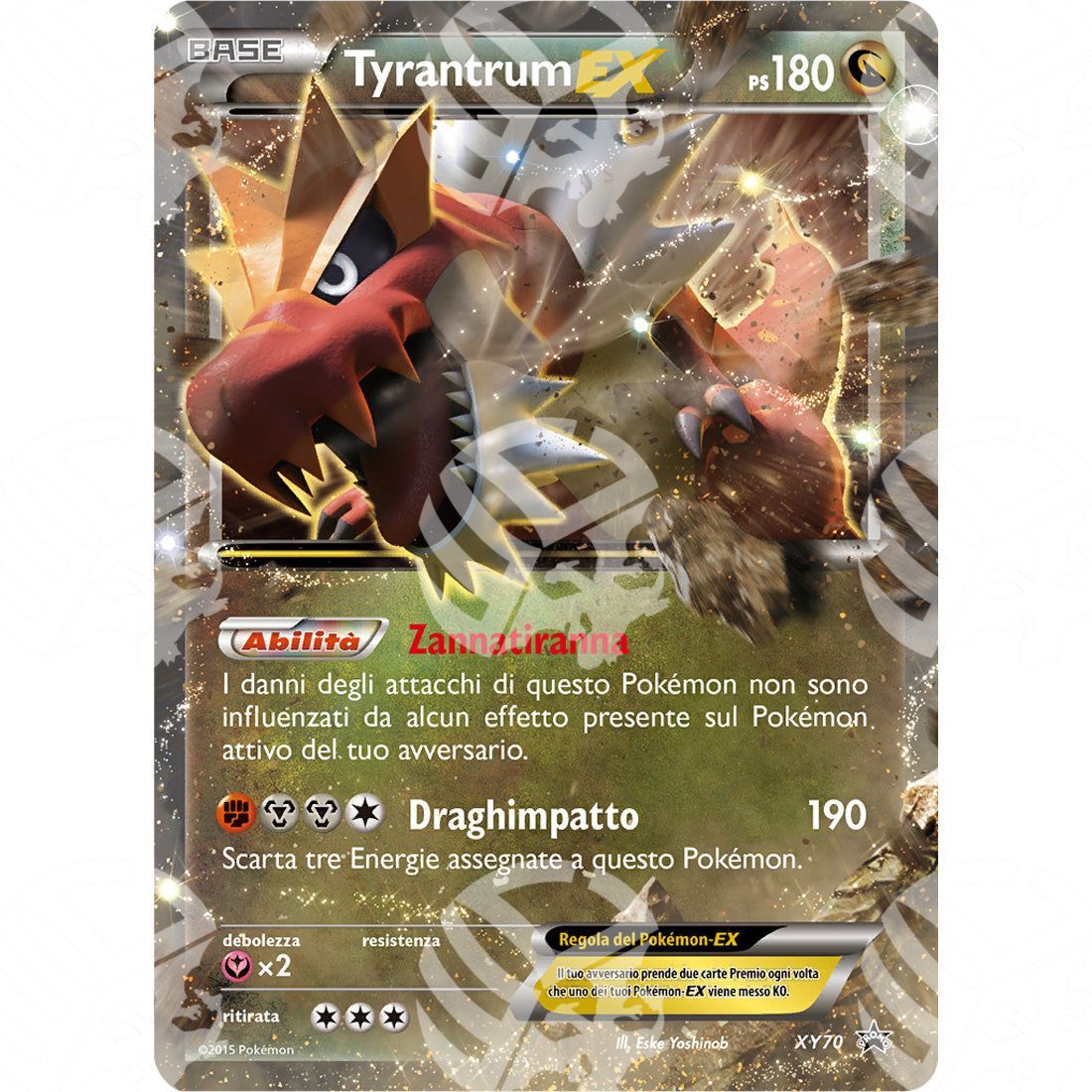 Black Star Promos - XY - Tyrantrum EX - Holo Promo XY70 - Warcard - Black Star Promos - XY - Tyrantrum EX - Holo Promo XY70 i prezzi più bassi sul mercato, solo da www.warcardshop.com! Carte singole, box, buste e mazzi.