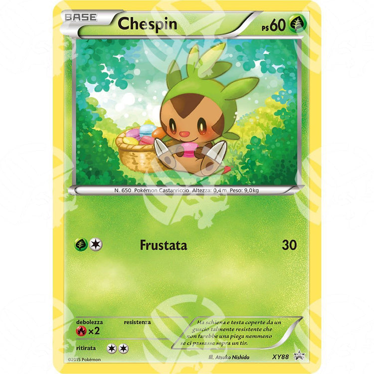 Black Star Promos - XY - Chespin - Holo Promo XY88 - Warcard - Black Star Promos - XY - Chespin - Holo Promo XY88 i prezzi più bassi sul mercato, solo da www.warcardshop.com! Carte singole, box, buste e mazzi.