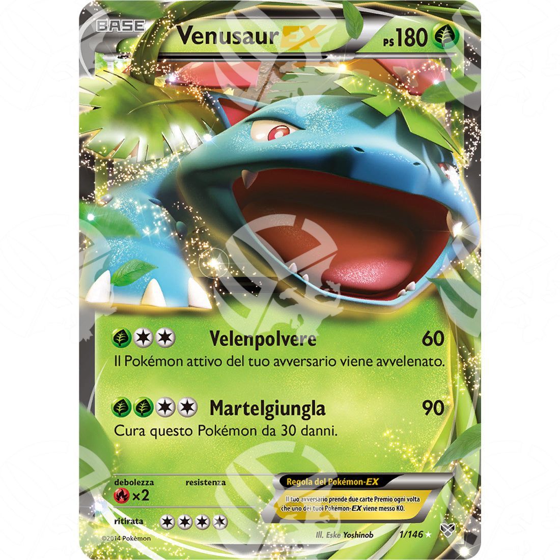 XY - Venusaur EX - Ultra Rare 1/146 - Warcard - XY - Venusaur EX - Ultra Rare 1/146 i prezzi più bassi sul mercato, solo da www.warcardshop.com! Carte singole, box, buste e mazzi.