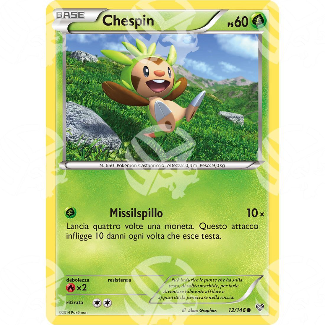 XY - Chespin - 12/146 - Warcard - XY - Chespin - 12/146 i prezzi più bassi sul mercato, solo da www.warcardshop.com! Carte singole, box, buste e mazzi.