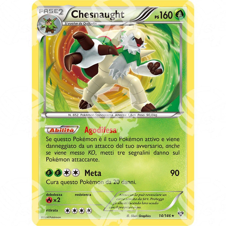 XY - Chesnaught - Holo Rare 14/146 - Warcard - XY - Chesnaught - Holo Rare 14/146 i prezzi più bassi sul mercato, solo da www.warcardshop.com! Carte singole, box, buste e mazzi.