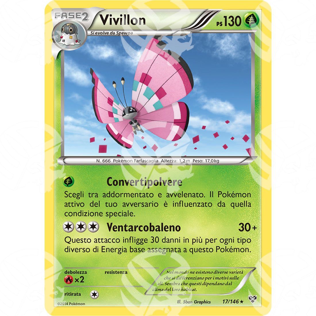 XY - Vivillon (Meadow) - Holo Rare 17/146 - Warcard - XY - Vivillon (Meadow) - Holo Rare 17/146 i prezzi più bassi sul mercato, solo da www.warcardshop.com! Carte singole, box, buste e mazzi.