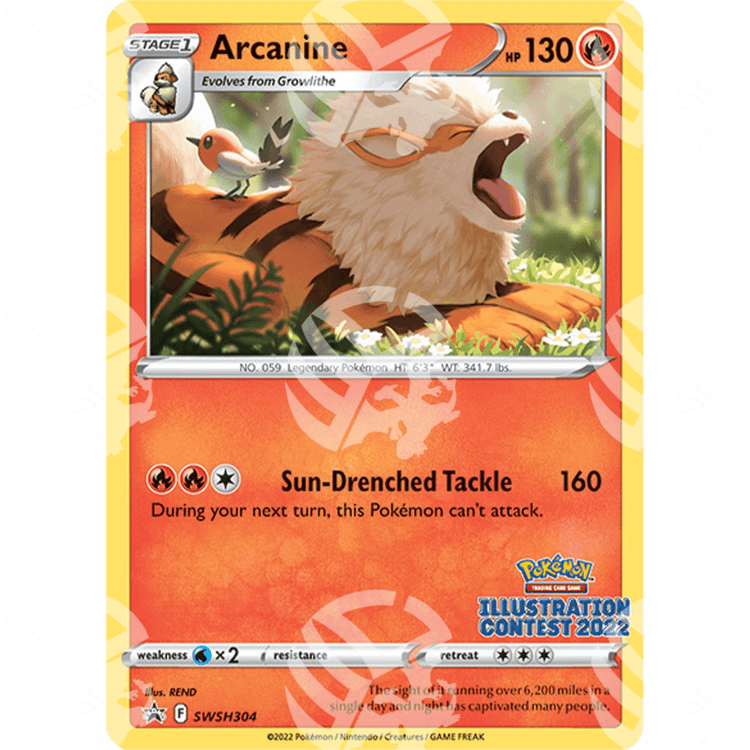 Black Star Promos - SWSH - Arcanine - Illustration Contest 2022 | SWSH304 - Warcard - Black Star Promos - SWSH - Arcanine - Illustration Contest 2022 | SWSH304 i prezzi più bassi sul mercato, solo da www.warcardshop.com! Carte singole, box, buste e mazzi.