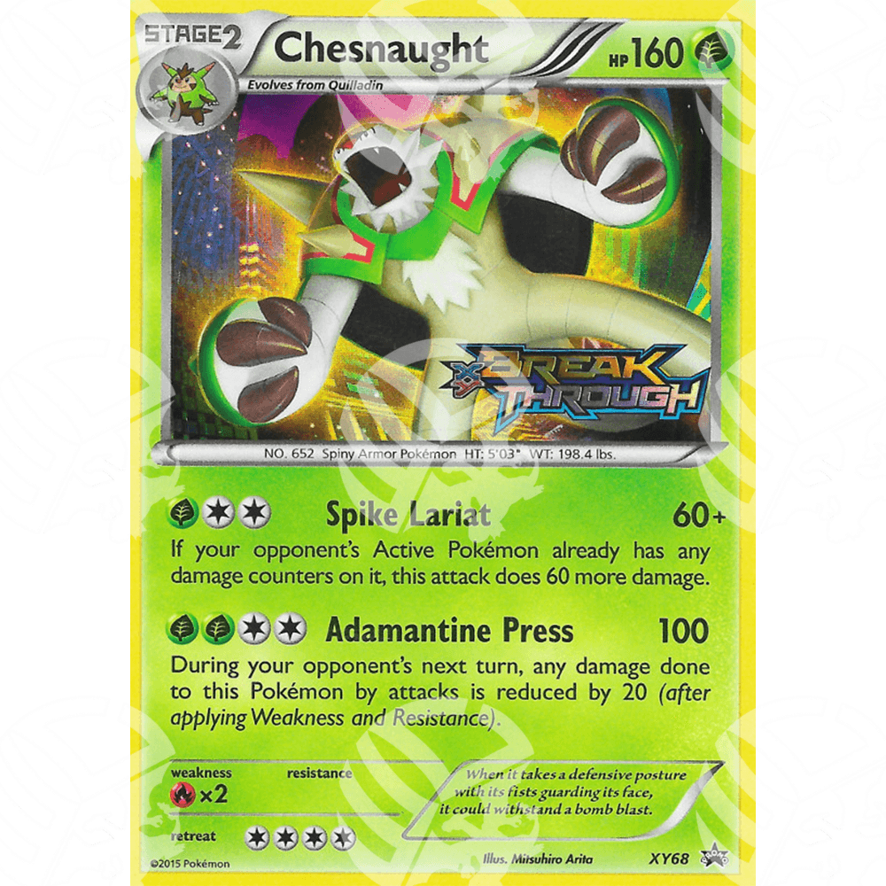 Black Star Promos - XY - Chesnaught - Staff Prerelease XY68 - Warcard - Black Star Promos - XY - Chesnaught - Staff Prerelease XY68 i prezzi più bassi sul mercato, solo da www.warcardshop.com! Carte singole, box, buste e mazzi.