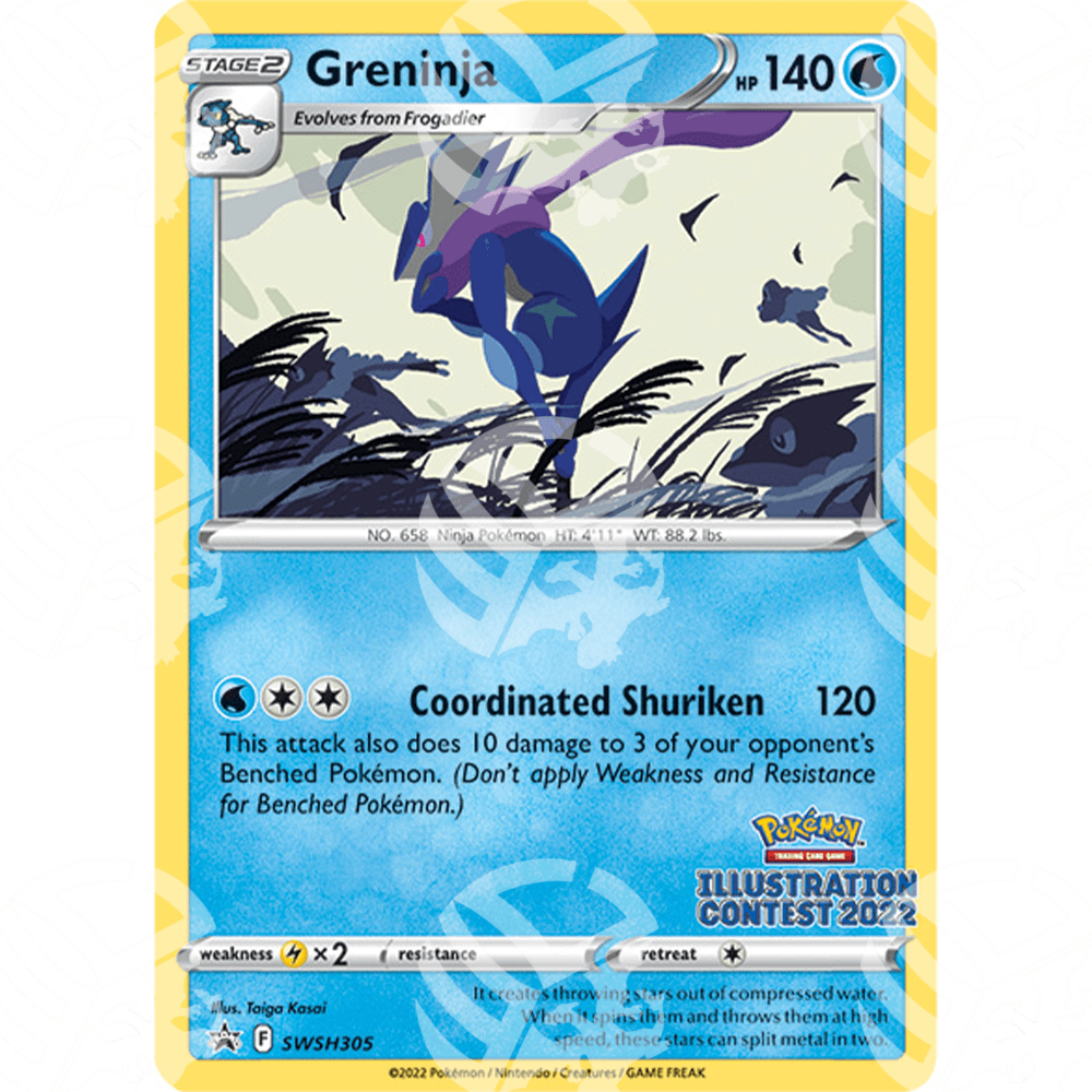 Black Star Promos - SWSH - Greninja - Illustration Contest 2022 | SWSH305 - Warcard - Black Star Promos - SWSH - Greninja - Illustration Contest 2022 | SWSH305 i prezzi più bassi sul mercato, solo da www.warcardshop.com! Carte singole, box, buste e mazzi.