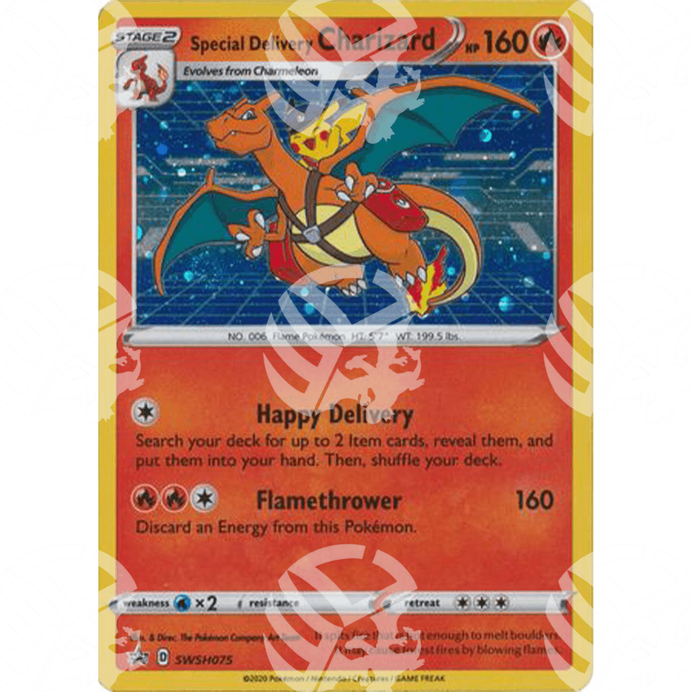 Black Star Promos - SWSH - Special Delivery Charizard - 75 - Warcard - Black Star Promos - SWSH - Special Delivery Charizard - 75 i prezzi più bassi sul mercato, solo da www.warcardshop.com! Carte singole, box, buste e mazzi.